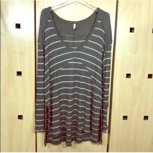 free people sunset park waffle knit thermal tunic